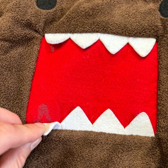 Rare Official Vintage NHK-TYO Domo Kun Plush Backpack 16” 1 Pocket Brown Y2K